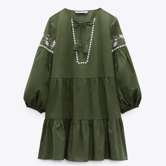 Zara embroidered tiered dress - Picture 1 of 4